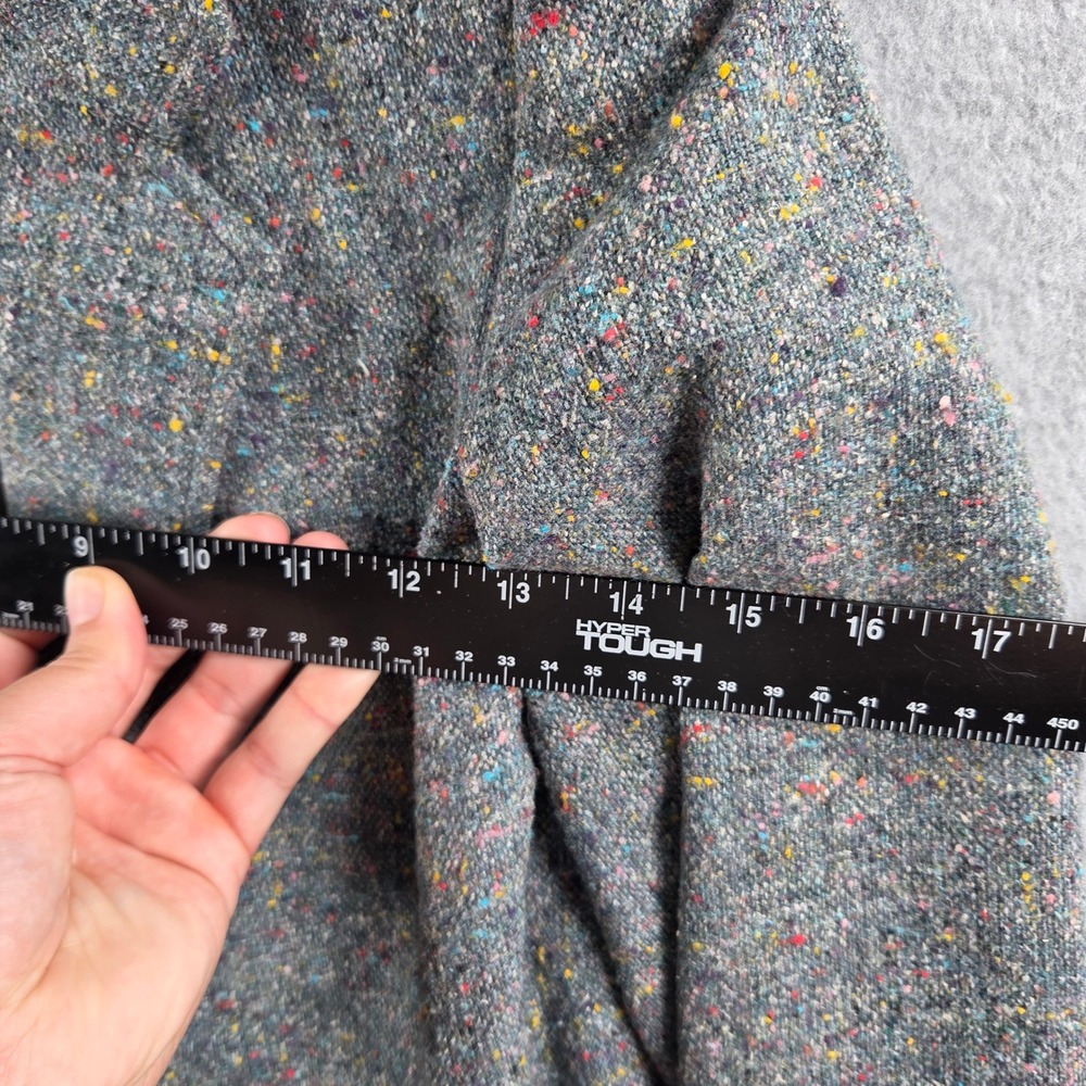 Vintage Blazer Men Small Grey Multi-Color Tweed Confetti Wool Blend Academic - Picture 7 of 8